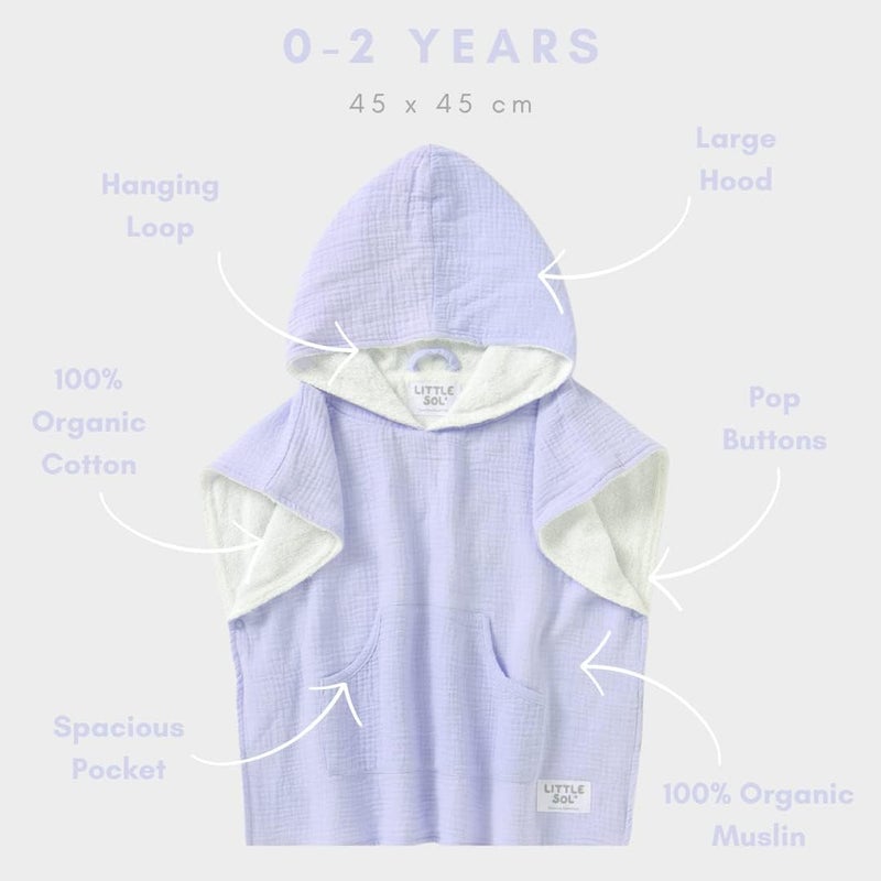Little Sol منشفة شاطئ قطنية عضوية مع غطاء - للأطفال والرضع (0-2 سنوات) - Image 4